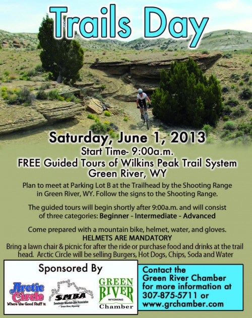 Trails Day start at 9:00 am Saturday, June 1