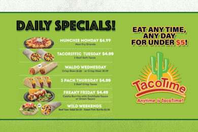 Eat For Under $5 All Day Every Day at TacoTime