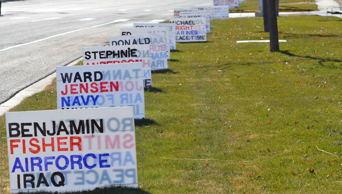 Monroe Intermediate School Recognizes Veterans with Signs