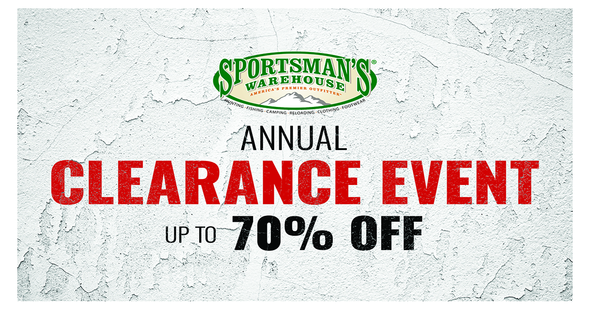 Get up to 70% Off during Sportsman’s Clearance Sale!
