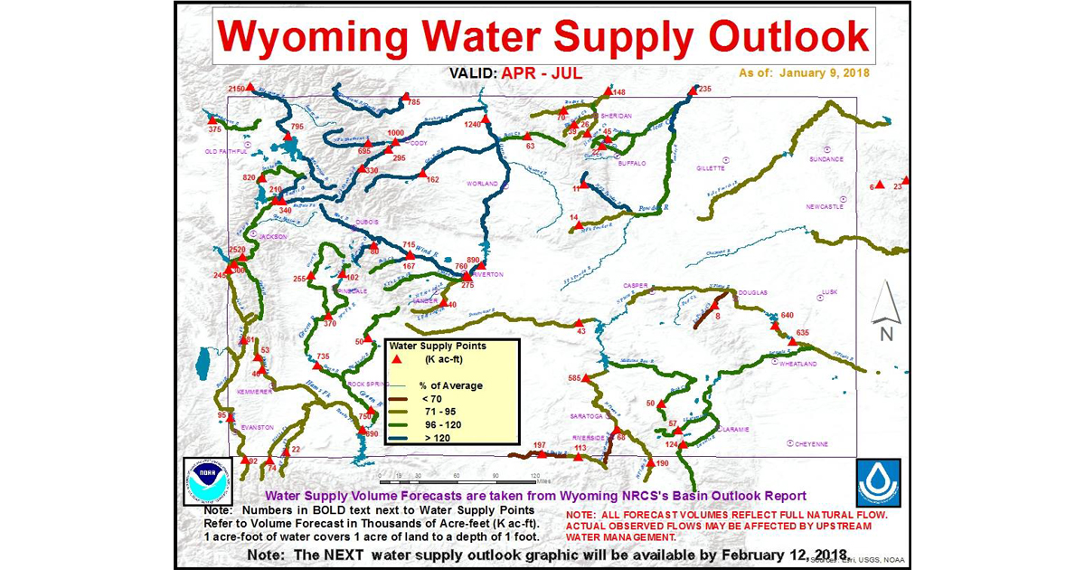 Water Supply Outlook Forecasts Below to Normal Streamflow for Green River