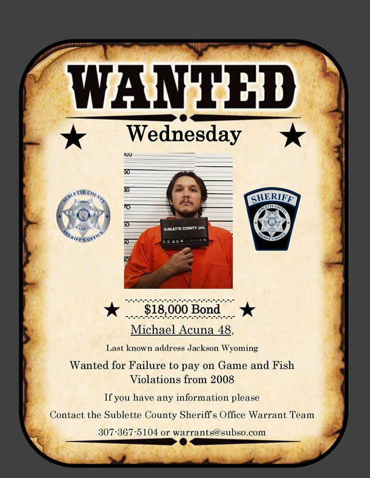 Sublette County Wanted Wednesday