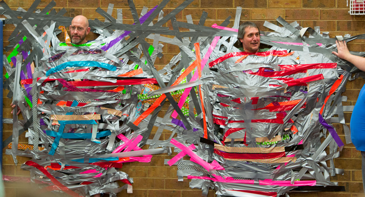 PHOTOS: Truman Elementary Tapes Principal and Teacher to the Wall