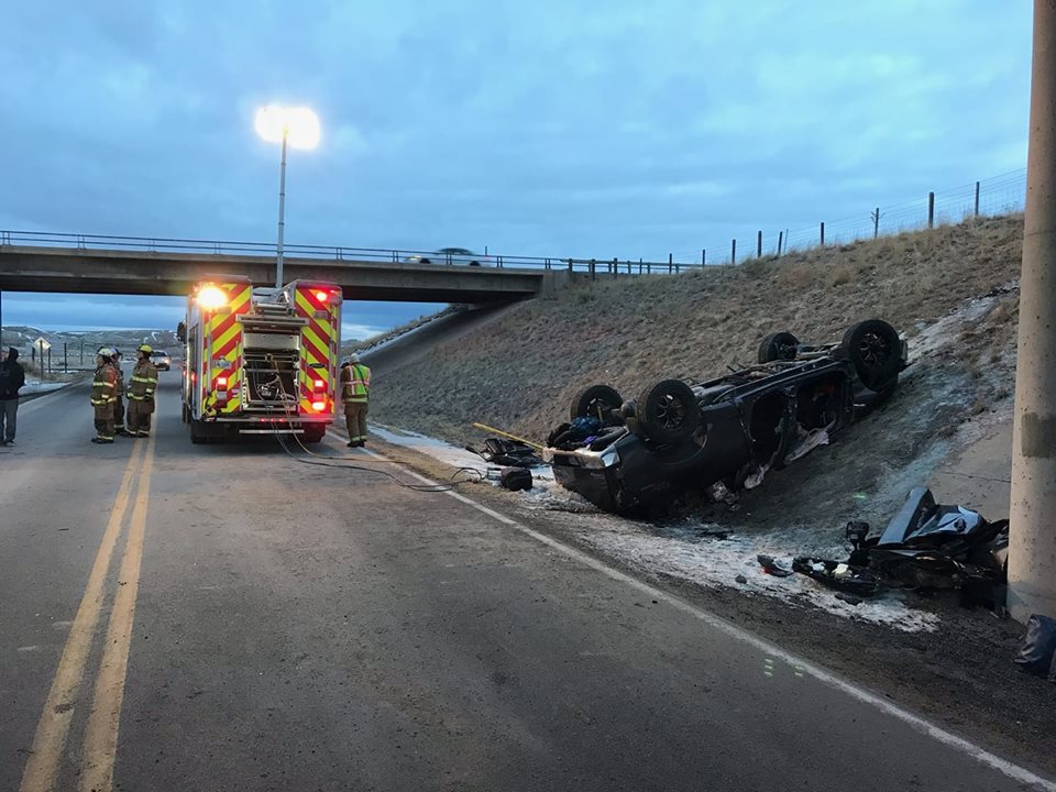 Uinta County Fire and Ambulance Respond to Truck Rolled on I-80