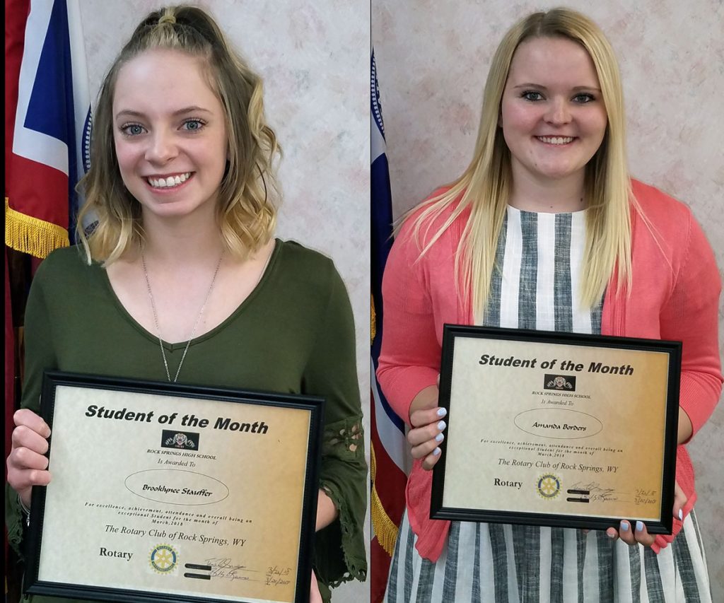 Rock Springs High School Rotary Students Of The Month