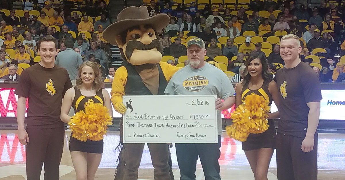 Ridley’s Family Markets Presents Over $7,000 to Wyoming Food Bank of the Rockies