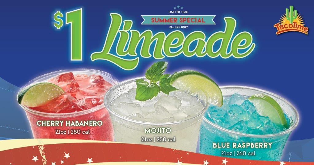 $1 Limeades at Taco Time All Summer Long