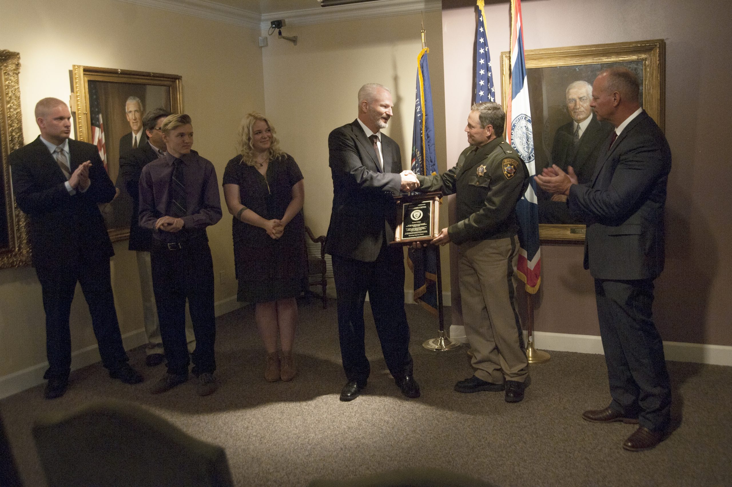 Wyoming Highway Patrol Honors Citizen For Assisting Trooper When Suspect Attempted to Take Gun