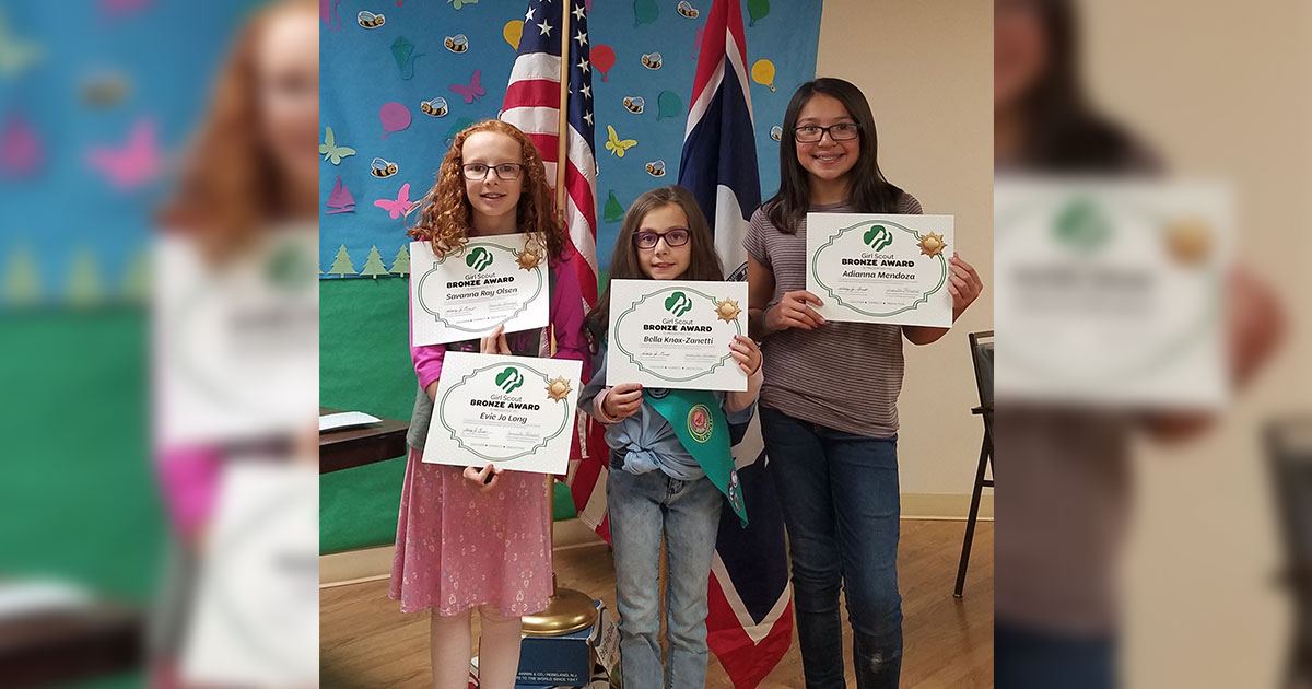 Local Girl Scouts Receive Bronze Awards for Community Projects