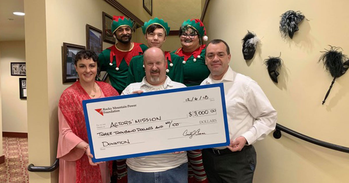 Rocky Mountain Power Donates $3,000 to Actor’s Mission