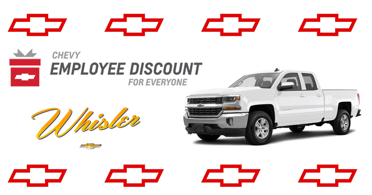 Enjoy the Whisler Chevrolet & Cadillac Employee Discount All December Long
