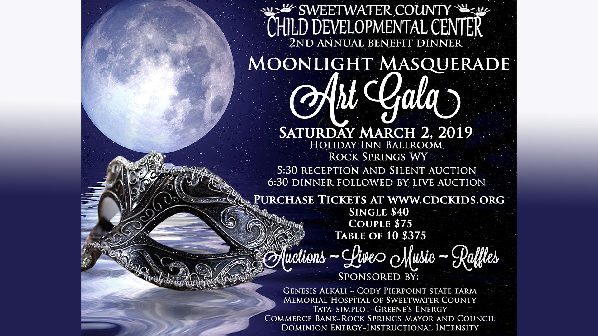 Sweetwater County CDC Hosts 2nd Annual Moonlight Masquerade Art Gala Benefit