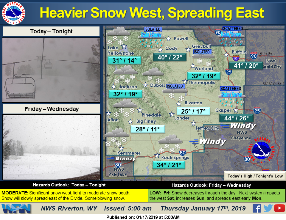 Moderate Snow with a High Near 33