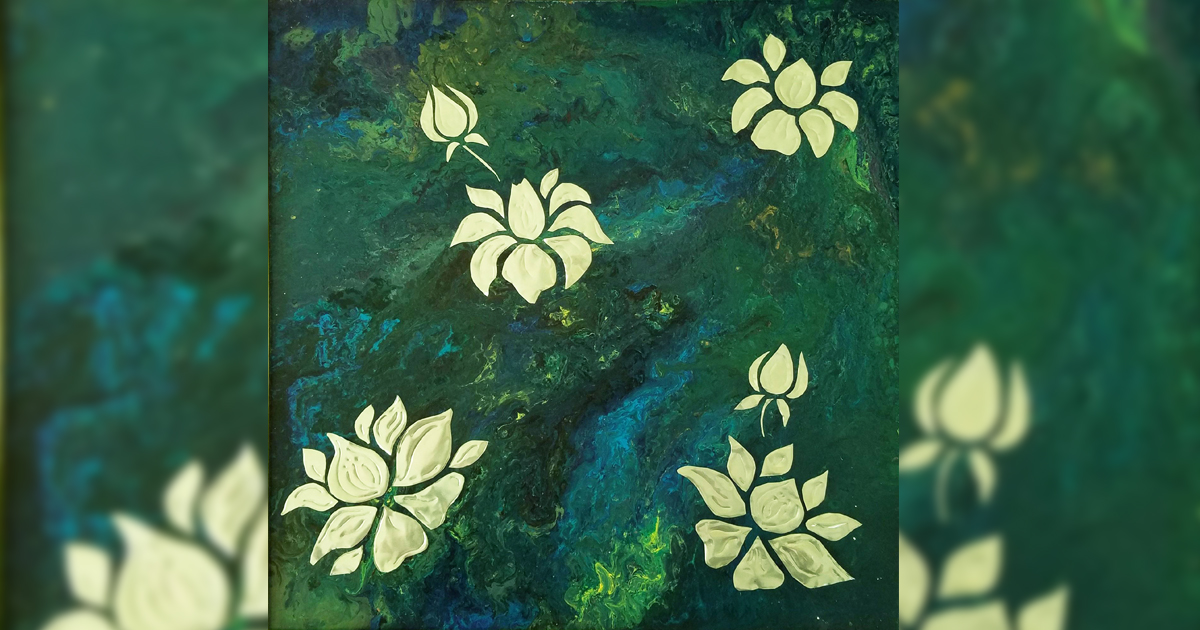Embellishing Takes Poured Paintings A Step Further