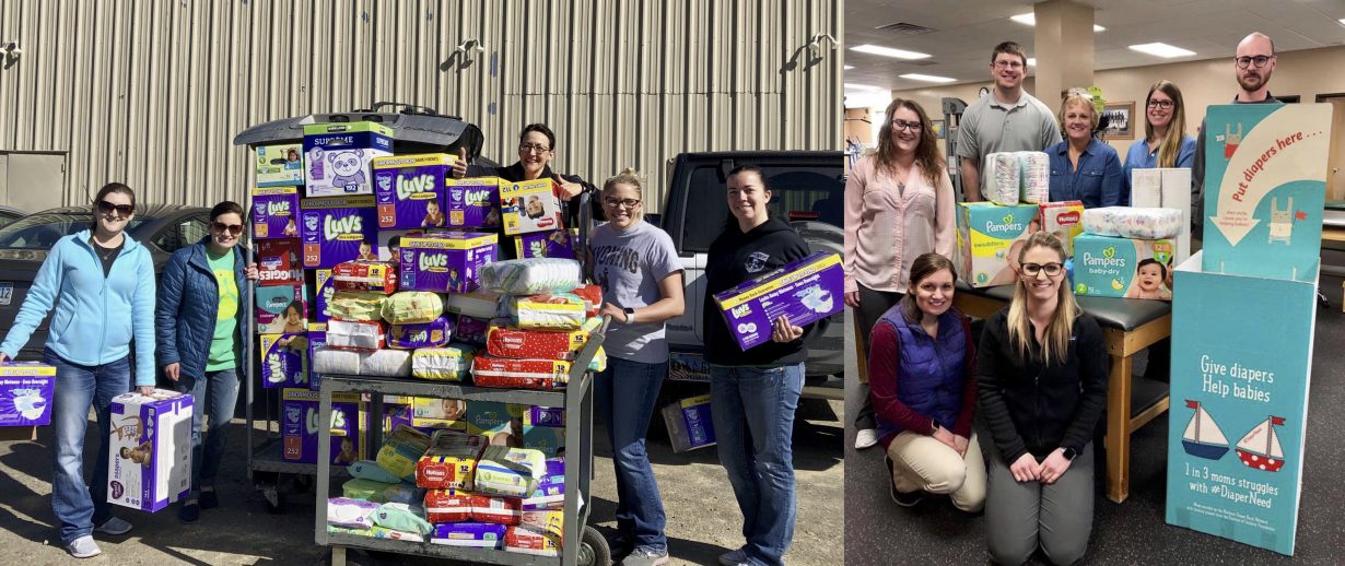 Community Helps Local Physical Therapy Clinics Collect 13,000 Diapers!