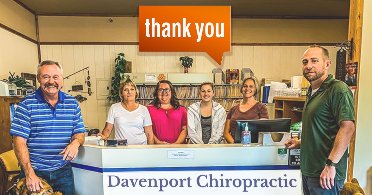 Thank You Davenport Chiropractic–Your Friday Big Show Coverage Sponsor