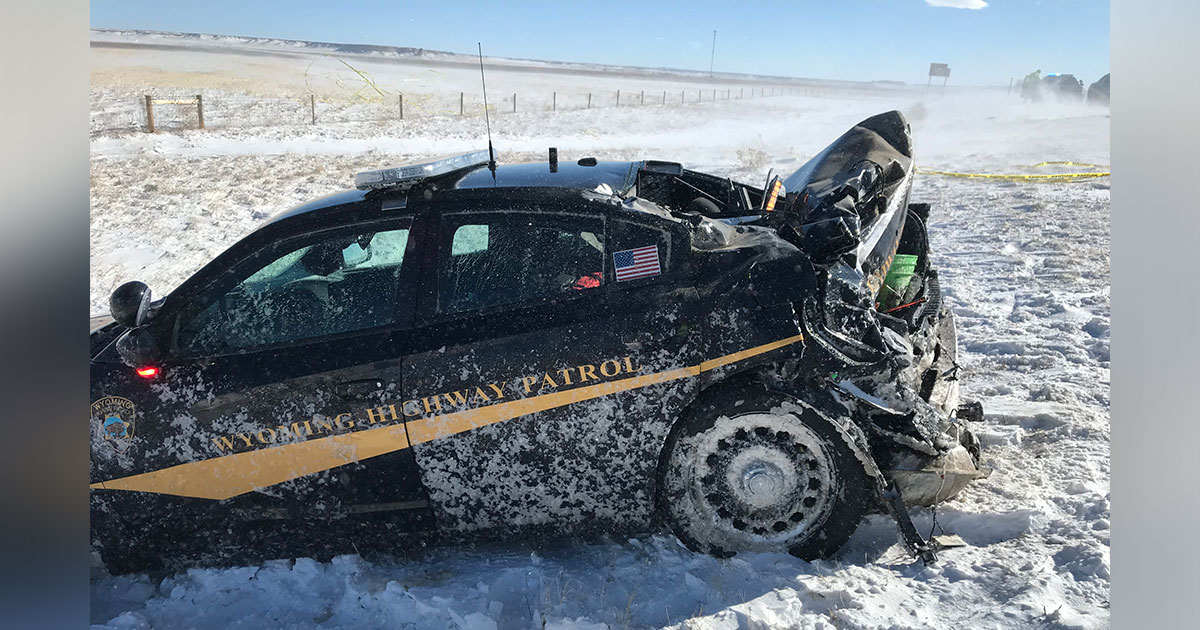 Wyoming Highway Patrol Trooper Injured In Two-Vehicle Collision