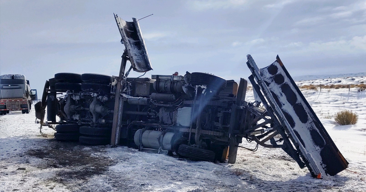 WYDOT Plow Struck on Interstate This Morning Near Patrick Draw