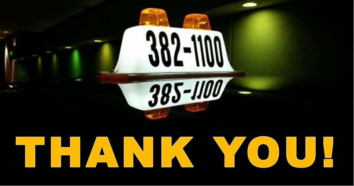 “Thank You” for Over 2 Million Miles Safe from All City Taxi Service