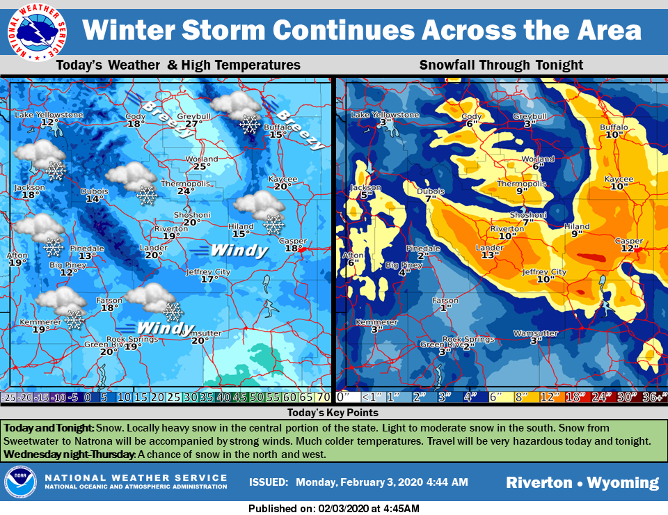 Wind and Snow with a High Near 17