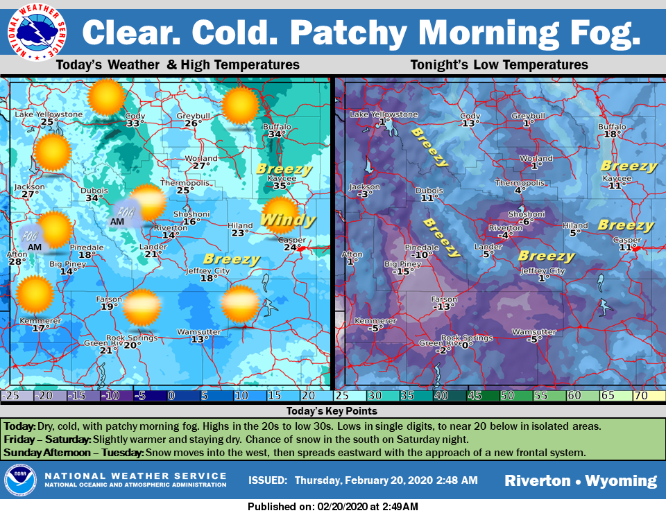Sunny with a High Near 21