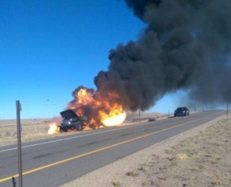 No Injuries Reported in a I-80 Vehicle Fire Saturday Afternoon