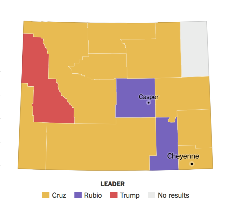 Cruz Rolls In Saturday’s Wyoming Republican Caucus; Trump Finishes Third
