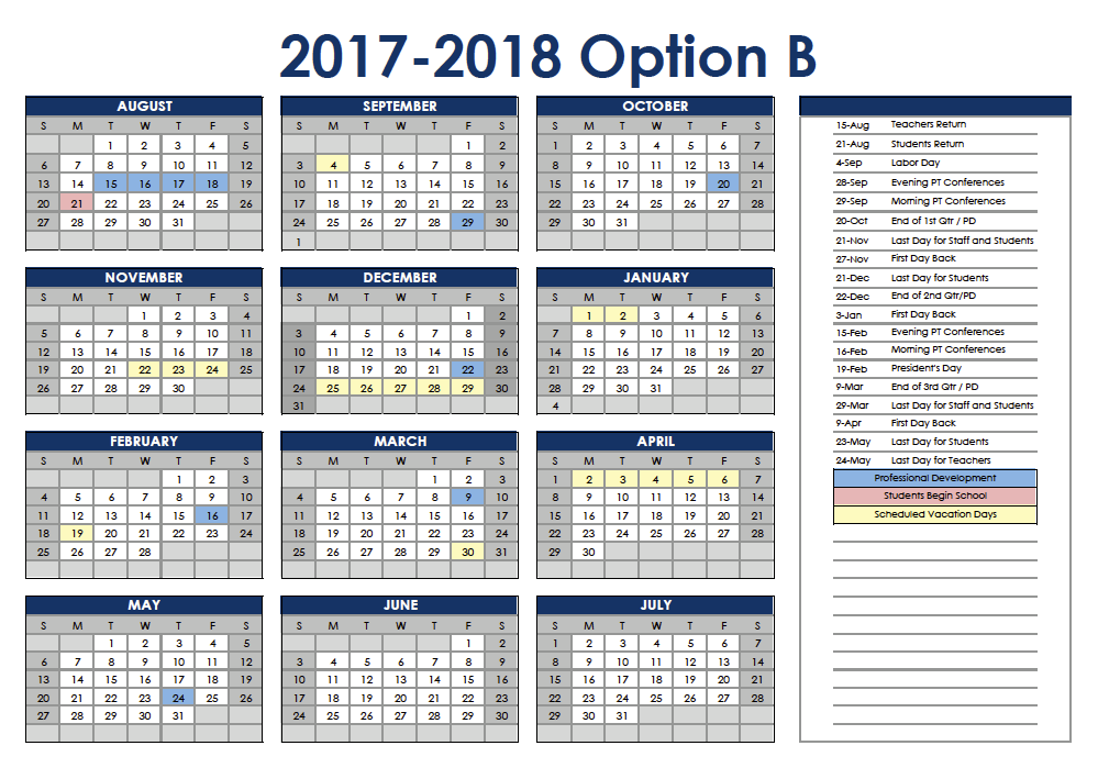School District No. 1 Board Approves 2017-2018 and 2018-2019 Calendars