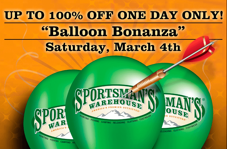 Up to 100% Off Purchases at the Sportsman’s Warehouse Balloon Bonanza