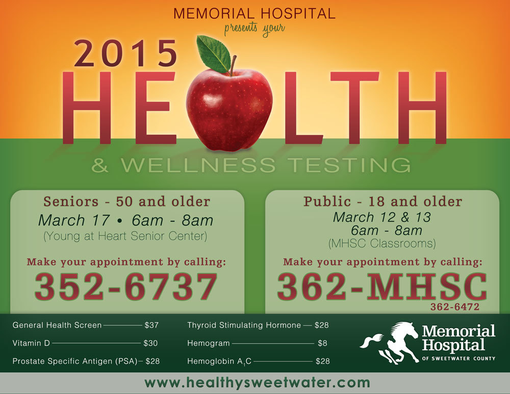 Sweetwater County annual Health & Wellness Testing; Open to the Public