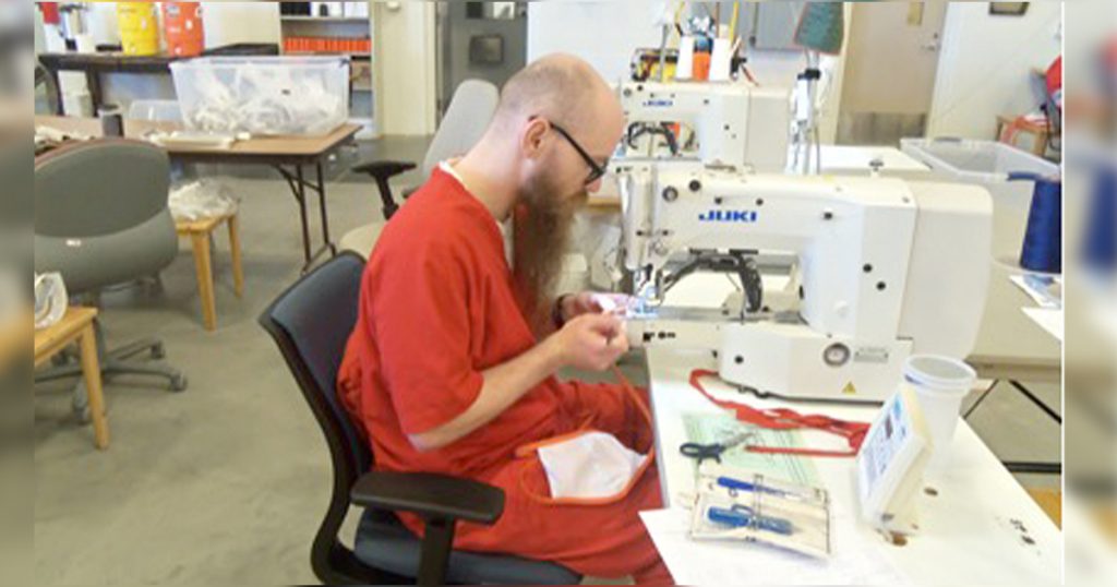 Wyoming Department of Corrections Inmates Make Cloth Masks For Entire Facility