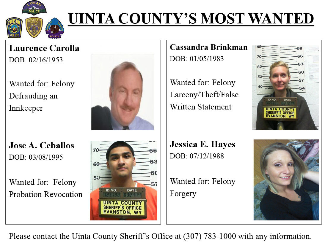Uinta County Releases Most Wanted List