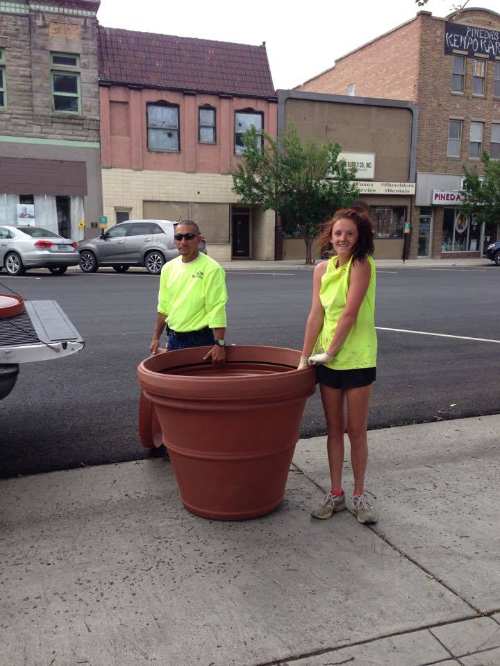 Downtown Planters Placed; Volunteers Sought for Saturday Planting