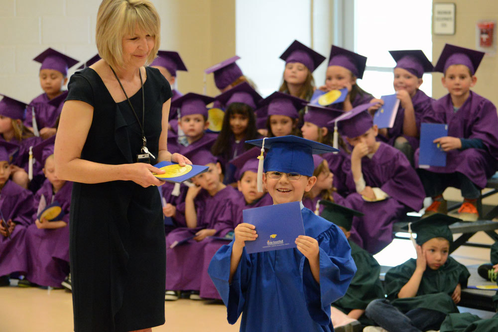 Sage Elementary School Kindergartners graduate in front of a packed house Friday