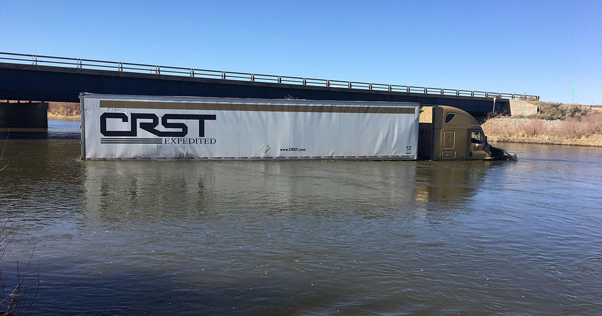Driver Crashes Commercial Truck Into North Platte River After Falling Asleep