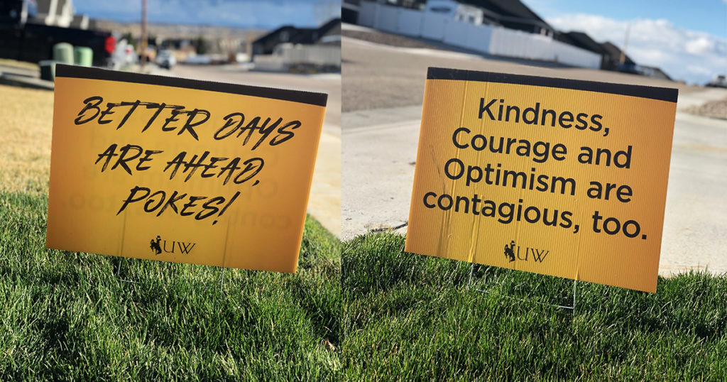 UW Uses Yard Signs to Spread Positivity Around Wyoming