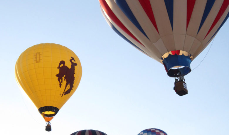 Bruce Pivic pilots his balloon “Steamboat” in 33rd annual Riverton Rendezvous Balloon Rally
