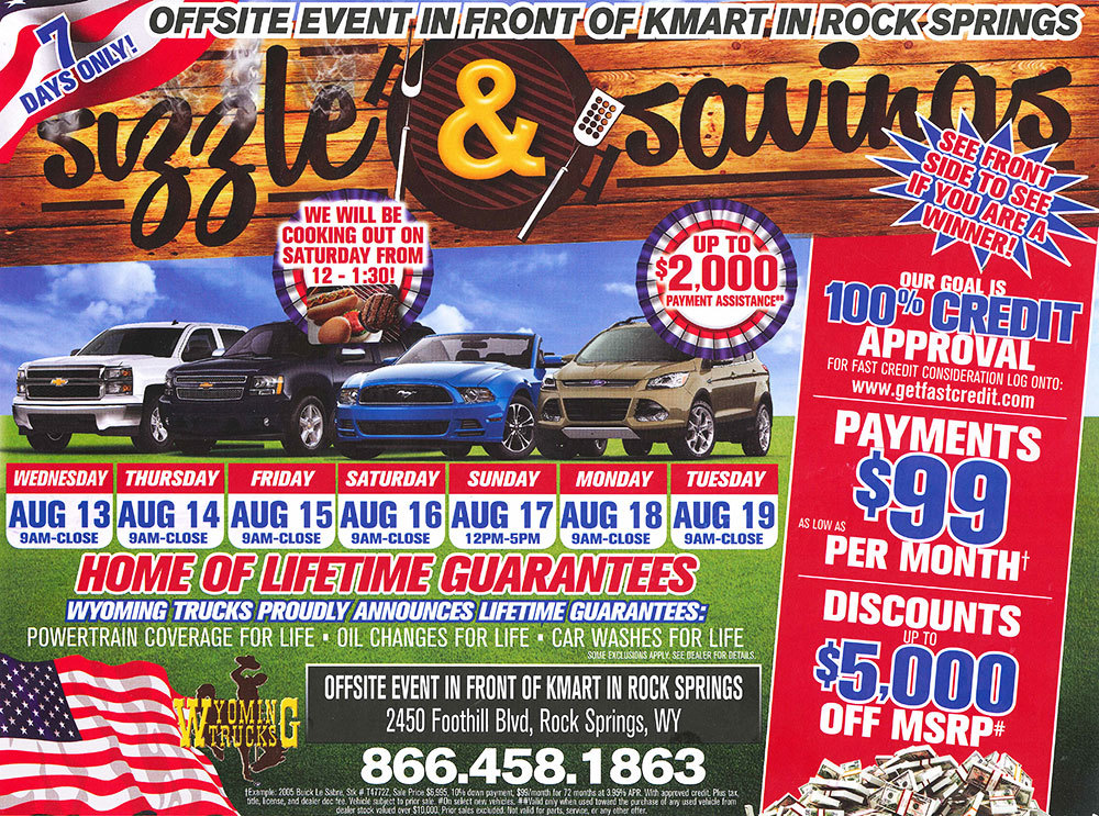 Win $100,000 Cash or a new Ford F-150 from Wyoming Trucks!