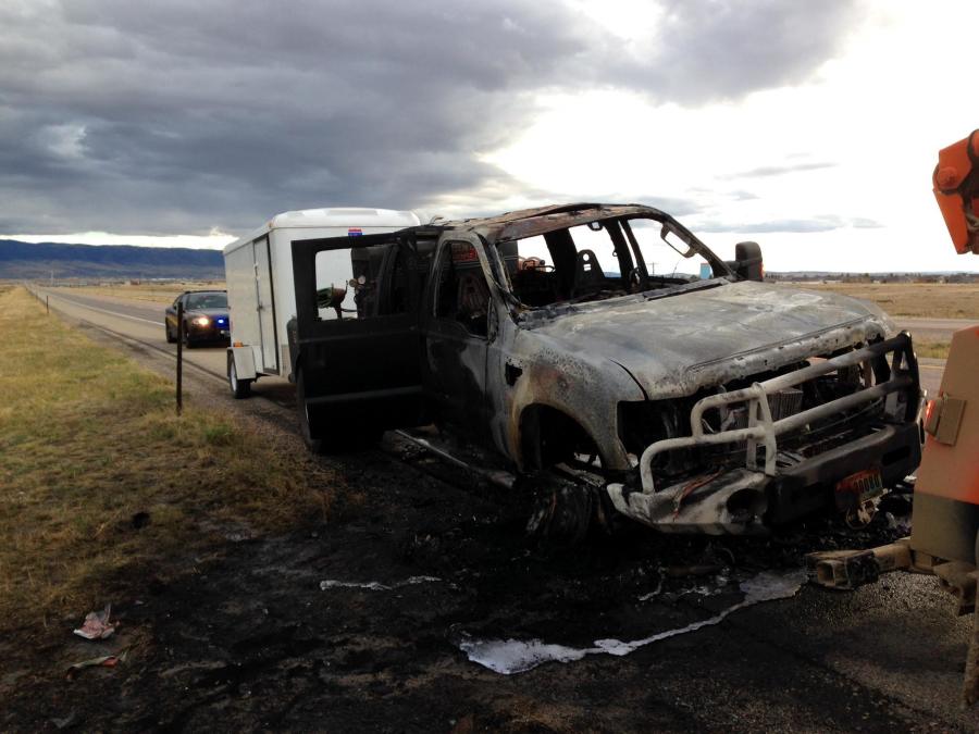 Truck fire disrupts traffic on I-25 Tuesday afternoon