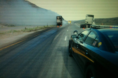 Massive rolling fireball shuts down I-80