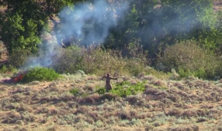 VIDEO: Sparks Ignite Fire After Hunter’s Arrow Ricochets Off Rock