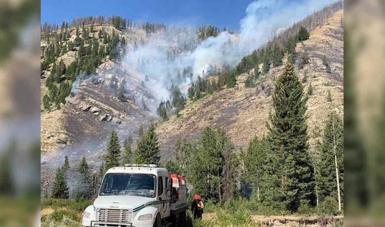 Shoal Creek Fire Burns near Hoback Canyon
