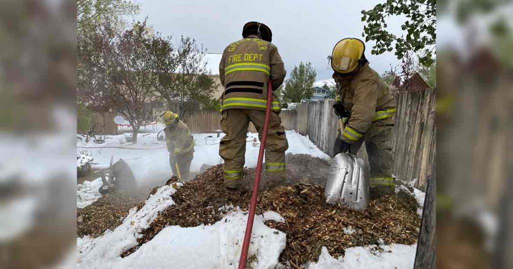 Green River Fire Department Puts out Mulch Fire