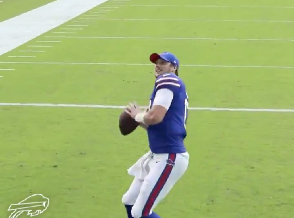 [VIDEO] Josh Allen Celebrates Big Win by Throwing Game Ball to Mom