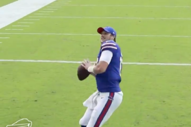 [VIDEO] Josh Allen Celebrates Big Win by Throwing Game Ball to Mom
