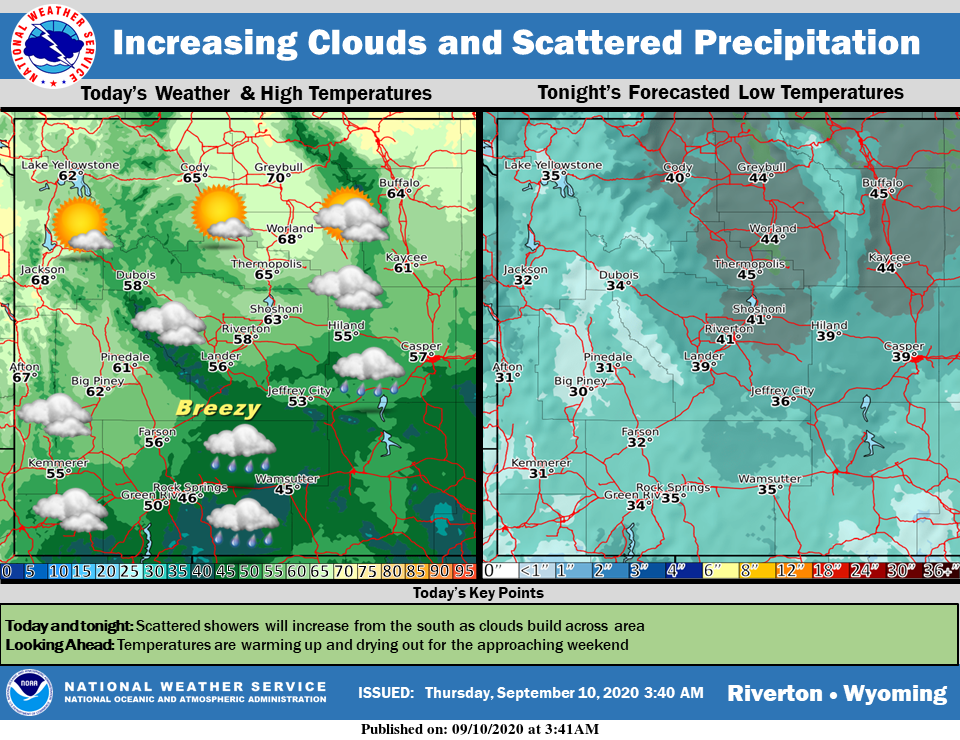 Increasing Clouds with a High Near 48