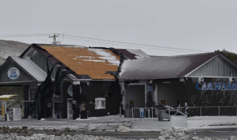 Strong Winds Cause Substantial Damage to Car Wash