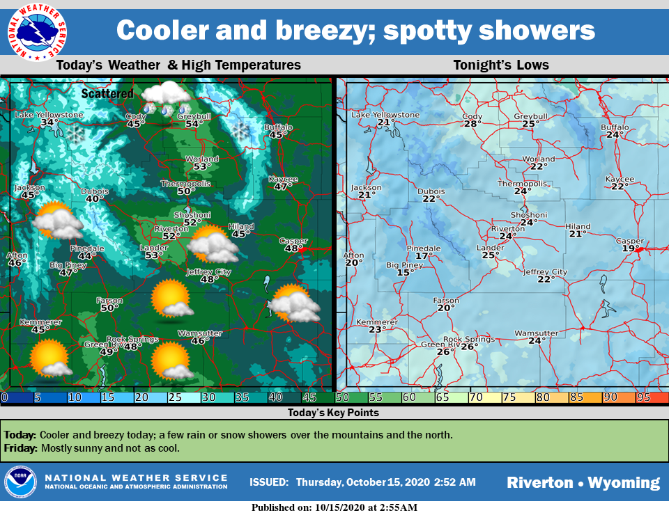 Mostly Sunny with a High Near 45