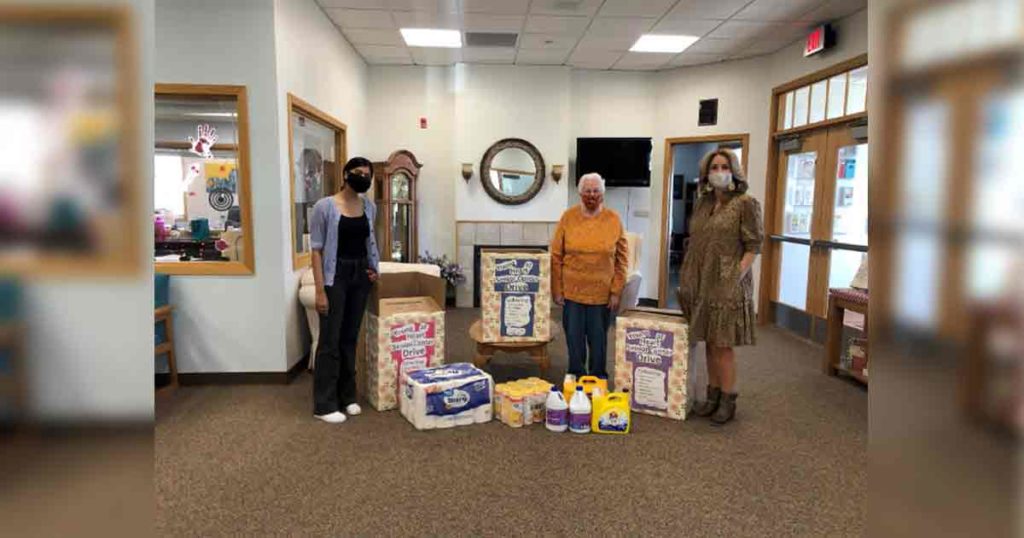 Young at Heart Receives Paper Goods, Supplies Donation