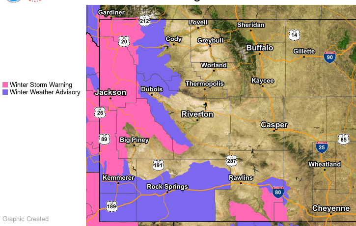 Sweetwater County Under Winter Weather Advisory Through Saturday Night